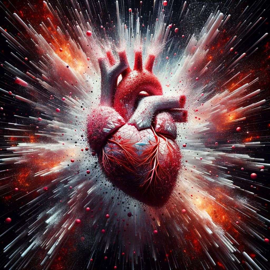 a representation of anxiety, particle explosion, digital art